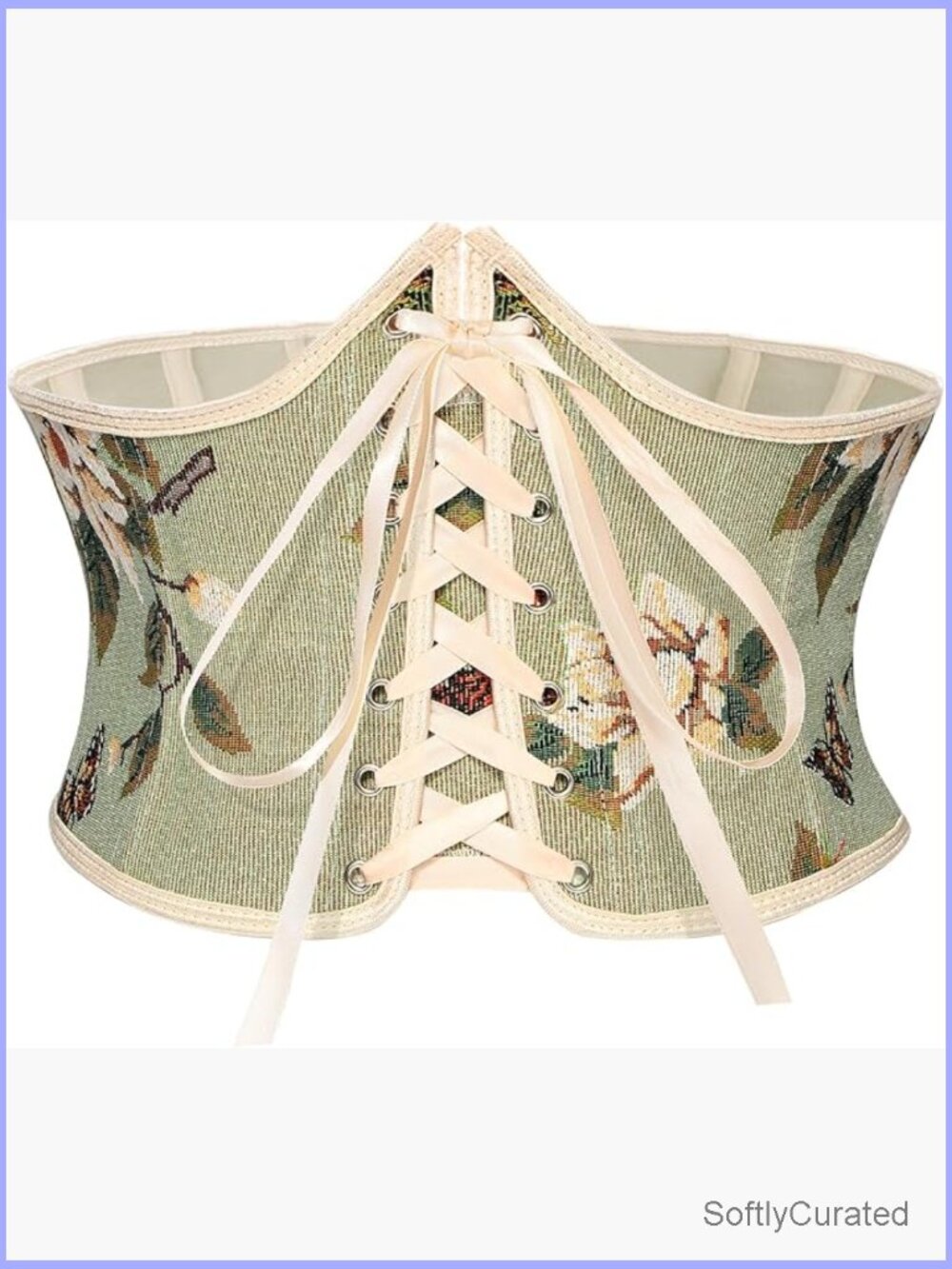 Wide Waist Lace-Up Floral Corset Belt Renaissance Underbust